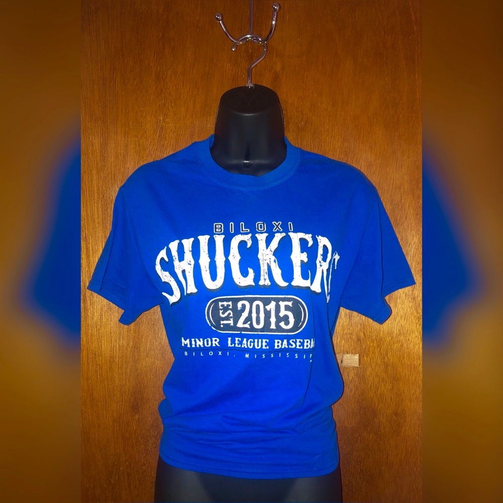 Blue Biloxi Shuckers tee